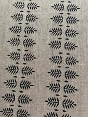 Natural Linen Fabric Indian Linen Fabric, Black colour, Block Printing Fabric, Designer Floral Printing on Fabric, Upholstery Fabric, Home - Rohiyaan